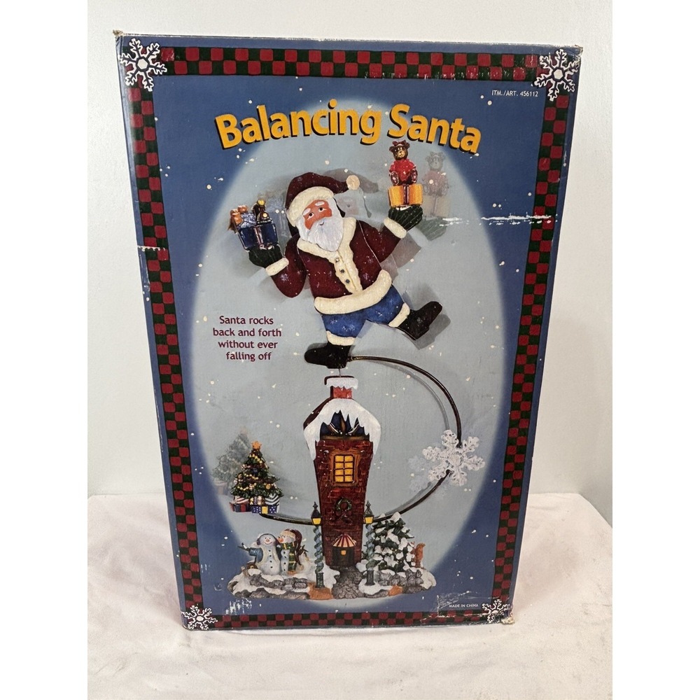 Christmas Balancing Santa Clause Rocking Metal Holiday Decor Costco New Open Box
